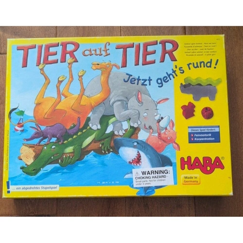 New Tier Auf Tier Jetzt Geht's Rund Stacking Animal Upon Animal Board Game